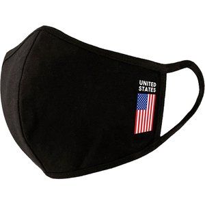 100% Cotten USA Flag Mask, 3 Layer, Reusable,